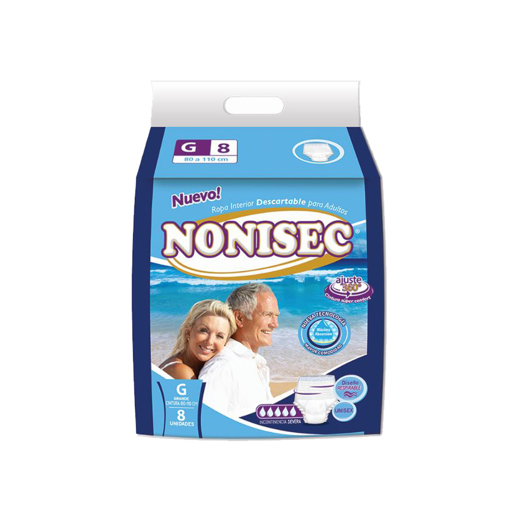 Ropa interior descartable adulto ajuste cómodo grande x8 80 a 110 cm